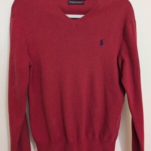 Polo Ralph Lauren V-Neck Sweater in Rich Red